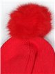 Gorro punto pompon rojo