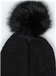 Gorro punto pompon negro