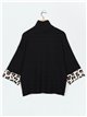 Roll neck animal print sweater 