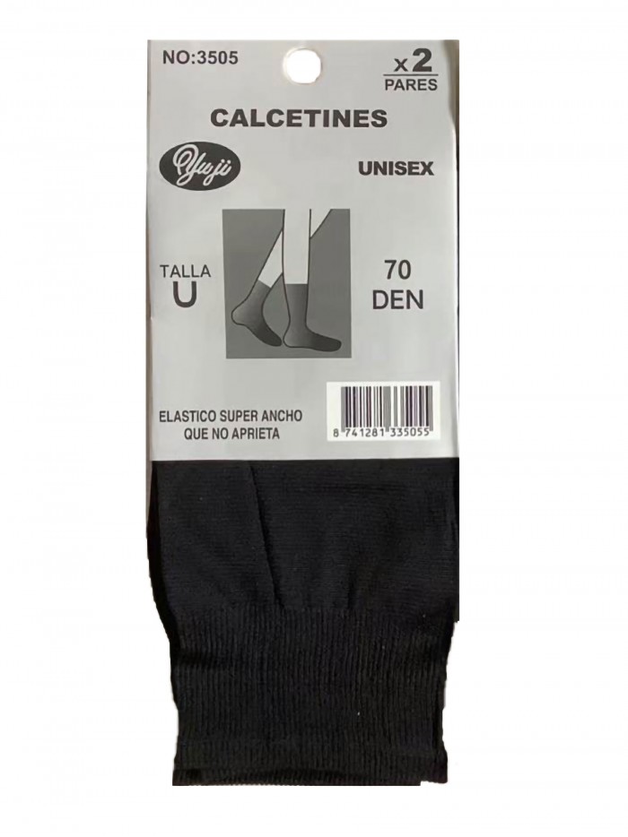 Calcetines tobillero tupidos unisex negro