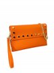 Mini clutch piel tachas naranja