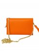 Mini clutch piel tachas naranja