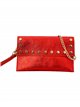 Mini clutch piel tachas rojo-brillo