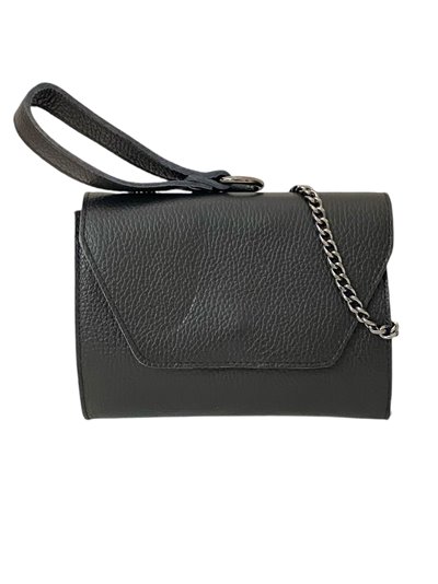 Mini clutch piel solapa negro