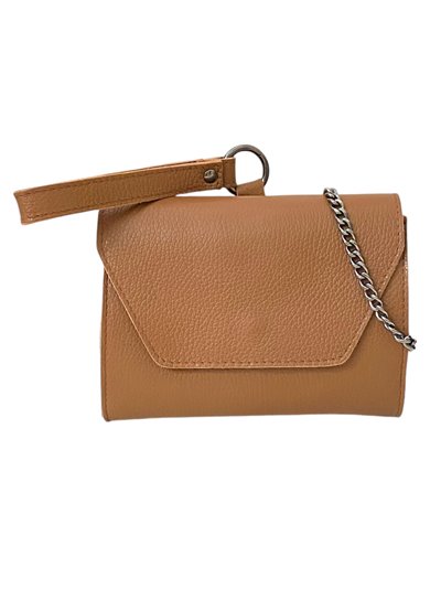 Mini clutch piel solapa marron