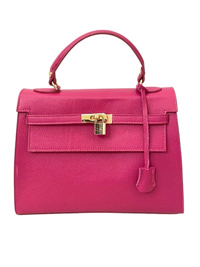 Citybag piel detalle metálico fucsia