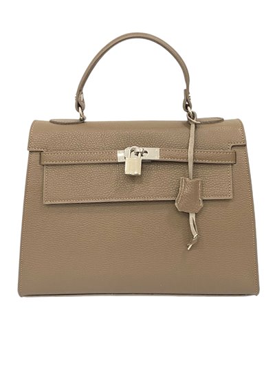 Citybag piel detalle metálico taupe