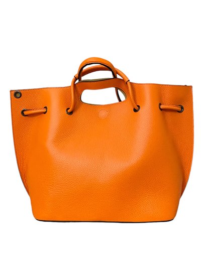 Shopper liso piel naranja