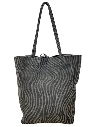 Shopper serraje animal print zebra-gris