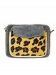 Bandolera serraje pelo animal print gris