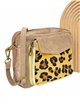 Bandolera serraje pelo animal print taupe