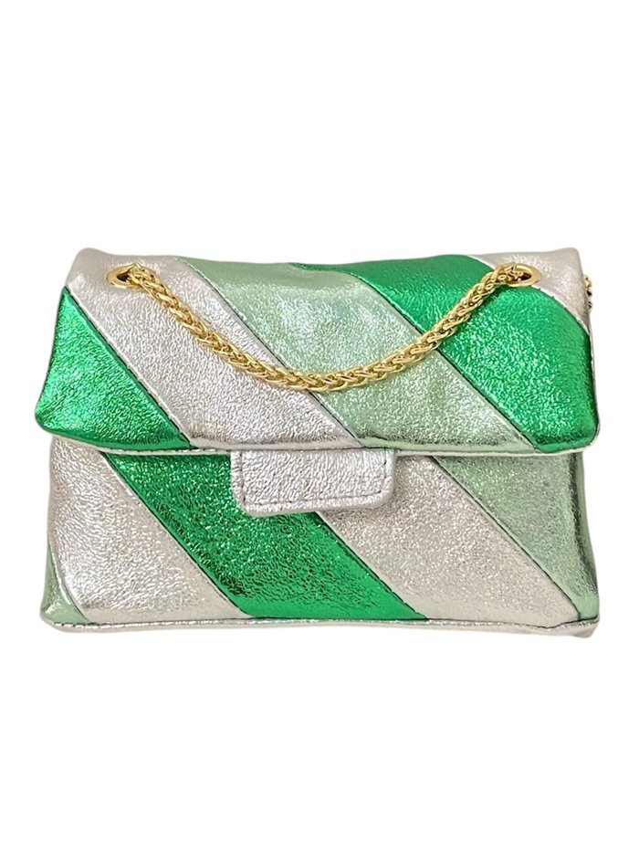 Mini citybag piel solapa verde