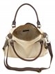 Shopper canvas combinado asas de piel beige