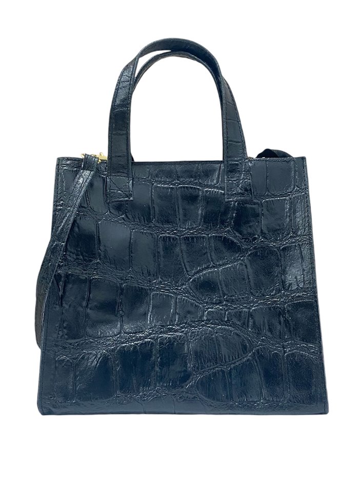 Shopper piel estampado coco negro