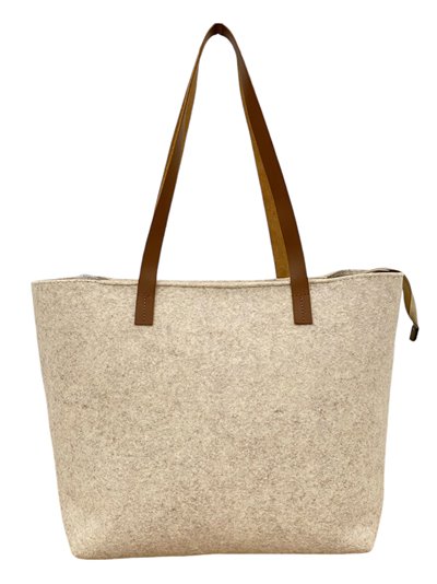 Shopper asas de piel beige