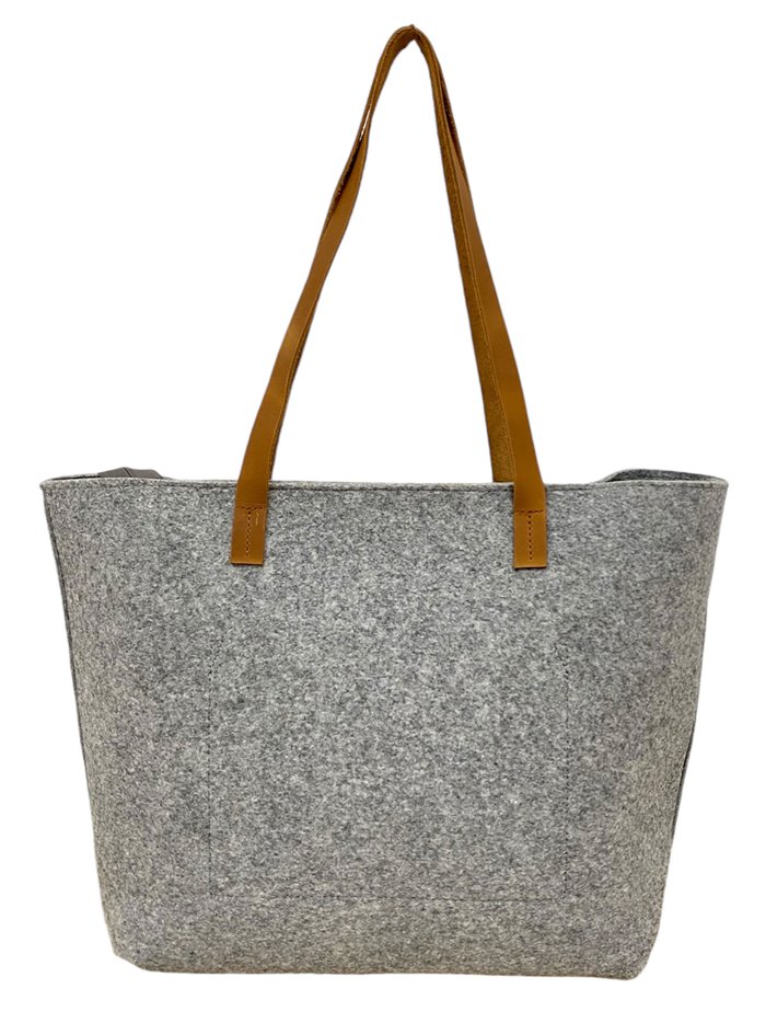 Shopper asas de piel gris