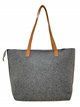 Shopper asas de piel gris-oscuro