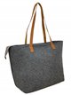 Shopper asas de piel gris-oscuro