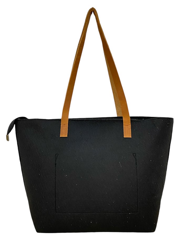 Shopper asas de piel negro