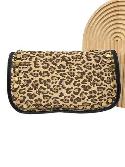 Mini bandolera serraje animal print negro