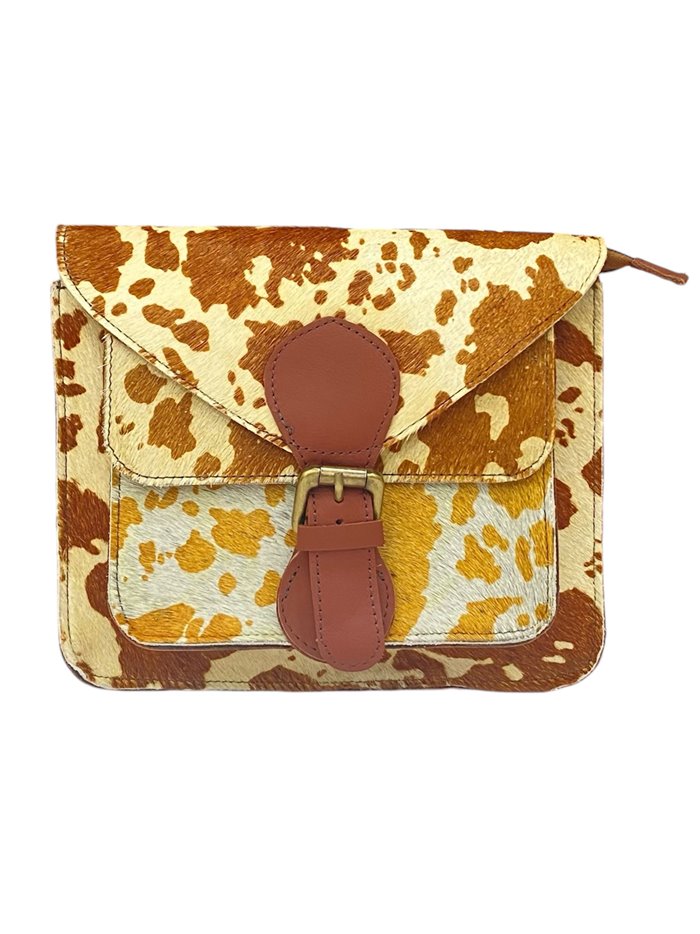 Mini citybag piel animal print vaca-marron