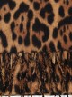 Leopard scarf with fringing camel