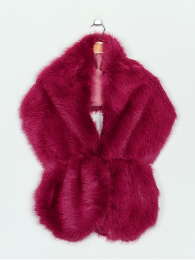 Faux fur stole buganvilla