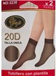 Calcetines tobillero antideslizante 20 deniers pack 2 pares (Talla única)