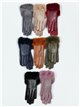 Faux leather gloves with with faux fur colores surtidos