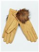 Faux suede gloves with pompom colores surtidos