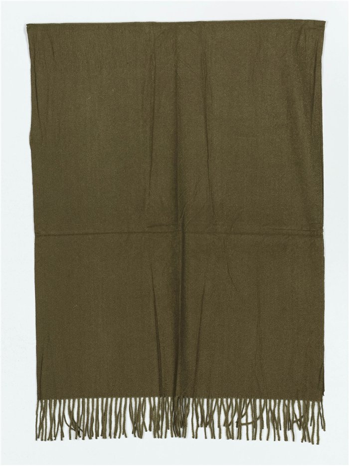 Bufanda soft flecos verde-militar