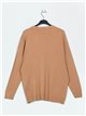 Round neck soft basic sweater camel