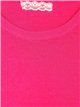 Round neck soft basic sweater fucsia