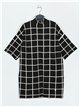 Checked knit dress negro