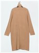 Vestido punto cuadros + bufanda camel