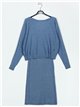 Sweater + Ribbed knit dress azul-vaquero