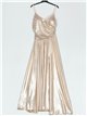 Metallic thread gathered maxi dress oro