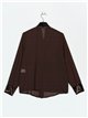 Blouse with velvet bows marron