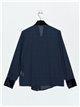 Blouse with velvet bows azul-marino