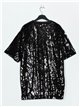 Oversized dress with sequins negro