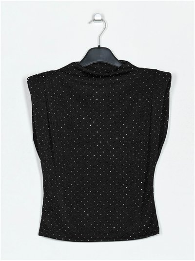 Top with rhinestone negro