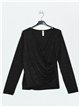 Gathered blouse with rhinestone negro