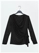 Blouse with knots and rhinestone negro