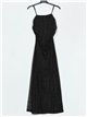 Vestido fiesta tul strass negro