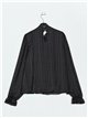 Blusa gasa lazo negro