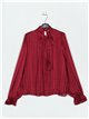 Blusa gasa lazo vino