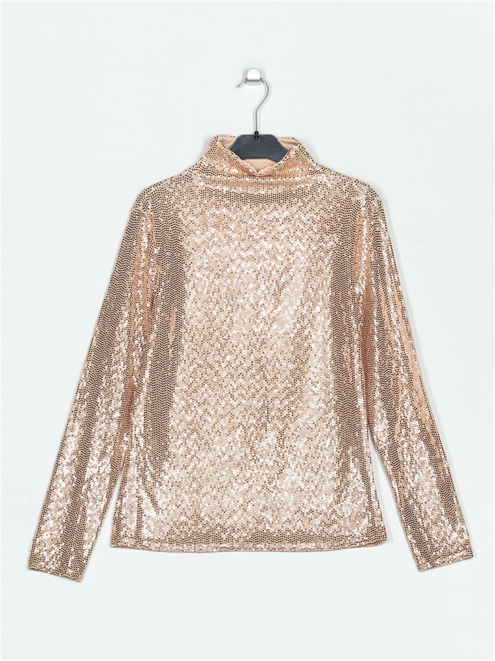 Blusa fiesta lentejuelas oro