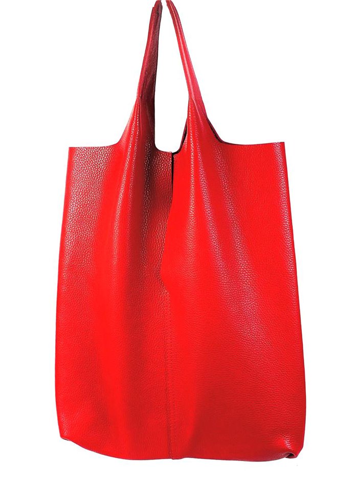 Shopper piel + Sobre 2 piezas rojo