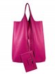 Shopper piel + Sobre 2 piezas fucsia