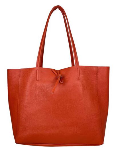 Shopper liso piel naranja